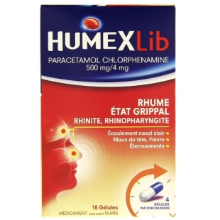 HUMEX LIB Rhume Etat grippal rhinite rhinopharyngite (16 gélules)