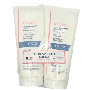 DUCRAY Ictyane Crème Emolliente Nutritive (LOT 2 x 200ml)