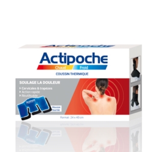 ACTIPOCHE Coussin Thermique Chaud Froid Cervicales et Trapèzes (24x40cm)