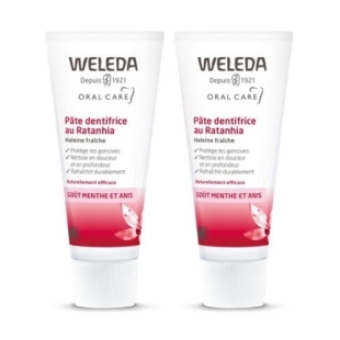 Weleda Pâte Dentifrice au Ratanhia Bio 2x75 ml