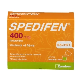 SPEDIFEN - Ibuprofène Granulés 400 mg Arôme Menthe - Anis - 12 Sachets Dose