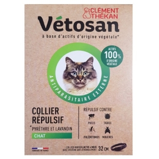VETOSAN Collier Répulsif Chat (32cm) - actifs origine végétale