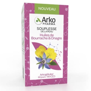 ARKOGELULES - Huiles De Bourrache & Onagre Souplesse de la peau - 180 Gélules