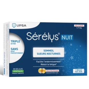SERELYS Nuit - Sommeil Sueurs Nocturnes 30 Gélules - Upsa