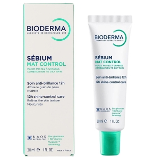 BIODERMA - Sebium Mat Control Soin Hydratant Anti-brillance - Le soin hydratant anti-brillance qui matifie et lisse la peau - 30 ml