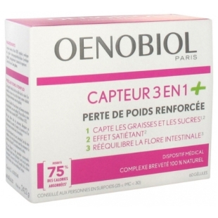 OENOBIOL Perte de poids : Capteur 3 en 1 + (60 gélules)