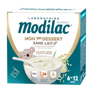 Modilac Mon 1er Dessert Sans Lait Nature 6-12 mois 10 sachets