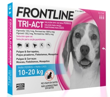 FRONTLINE TRI-ACT Chiens M : 10-20 kg (3 Pipettes)