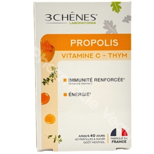 3 CHÊNES - Pastilles à la PROPOLIS - 40 Pastilles à Sucer