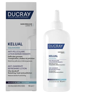 DUCRAY - Kelual Squanorm Lotion Rafraîchissante Anti-pelliculaire - 190 ml. Pellicules grasses. Réduit les pellicules et démangeaisons.