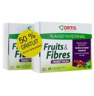 ORTIS FRUITS ET FIBRES Transit intestinal (lot 2 boites x 24 cubes) PROMO
