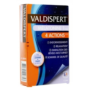 VALDISPERT Melatonine 1mg 4 Actions Sommeil (30 comprimés)