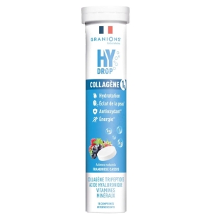 GRANIONS - Hydrop Collagène – Framboise-Cassis – 18 comprimés effervescents