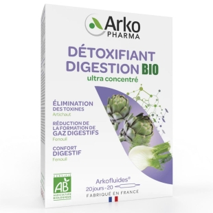 ARKOFLUIDES Bio Détoxifiant digestion - Artichaut Fenouil Arkopharma - 20 ampoules