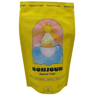 BONJOUR - Boisson Adaptogène Saveur café - boisson adaptogène en poudre conçue pour remplacer le café traditionnel - 90 g (15 Portions)