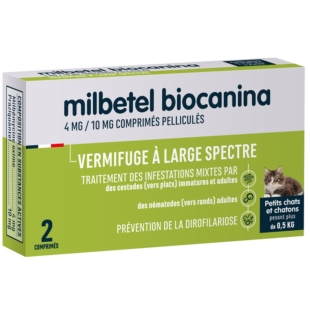 BIOCANINA Vermifuge Milbetel Chaton (2 cp)