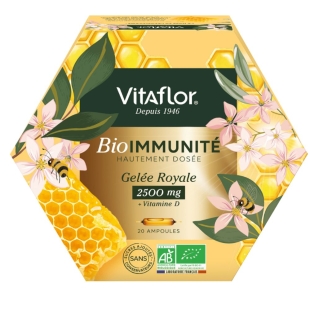 VITAFLOR BIO - Gelée Royale Immunité 2500 mg - 20 ampoules