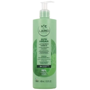 Flacon-pompe Laino Nutri Argan Lait Nutritif Fermeté 400 ml - soin hydratant et raffermissant - huile d'argan BIO - fabriqué en France