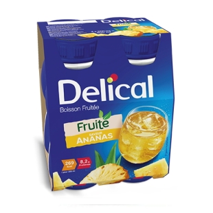 DELICAL Boisson Fruitée Sans lactose ANANAS (4 x 200ml)