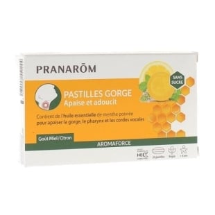 Aromaforce pastilles gorge miel menthe poivrée apaisant naturel