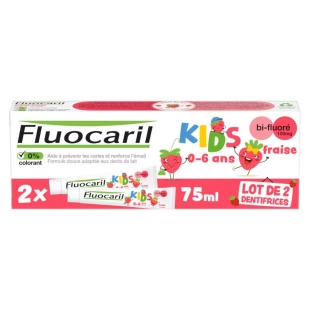 FLUOCARIL KIDS Dentifrice Fraise Bi-Fluoré 0-6 ans 2x75ml