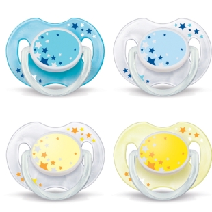 AVENT Sucette ANNEAU NUIT 0/6MOIS (Lot de 2 sucettes)
