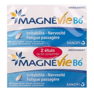 MAGNEVIE B6 100MG (lot de 2 x 60 comprimés) PROMO LOT DE 2