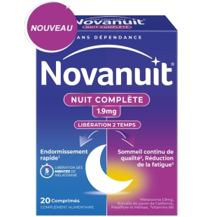 NOVANUIT Nuit Complète 1,9mg - Libération en 2 temps - 20 comprimés