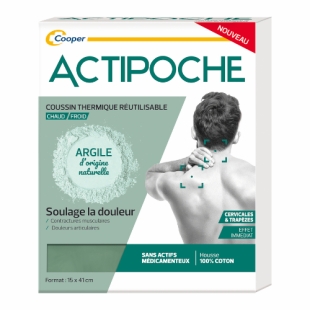 COOPER - Actipoche Argile Cervicales Et Trapèzes - 1 Coussin 15x41cm