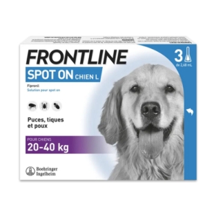 FRONTLINE Spot-on Chien L  : de 20 à 40 kg (3 pipettes)