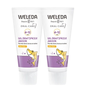 Weleda Gel Dentifrice Junior 6-12 Ans avec fluor lot de 2 tubes de 50 ml pour protéger les dents des enfants contre les caries et renforcer l'émail.
