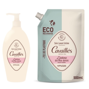 CAVAILLES - Soin Lavant Intime Extra Doux -250 ml + recharge 500 ml