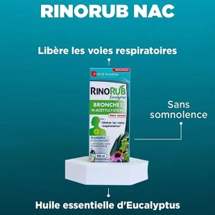 FORTE PHARMA Rinorub Sirop Bronches Eucalyptus Sans Sucres 200 ml