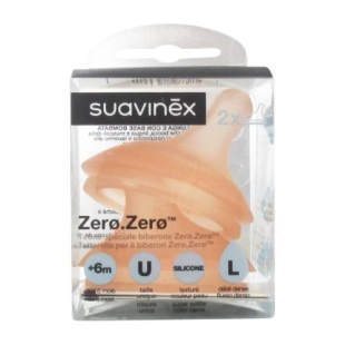 SUAVINEX - Tétine Débit Dense  Zero Zero +6  Mois Pour Biberon - 2 Tétines