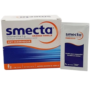 SMECTA - Anti Diarrheique Diosmectite 3 gr - Orange-Vanille - Adultes et enfants à partir de 2 ans - 30 sachets