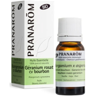Pranarôm Géranium Rosat CV Bourbon bio huile essentielle 10 ml peau purification aromatherapie
