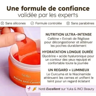 SEFIA - Patchs Anti-Cernes Curcuma+Niacinamide - 68 patchs