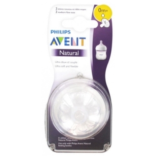 AVENT Natural Tétines nouveau-né débit moyen (x2)