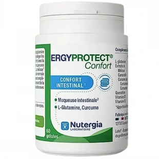 ERGYPROTECT - Confort Intestinal 60 gélules - Nutergia. Complément alimentaire pour le confort digestif et le maintien d'une muqueuse intestinale normale.