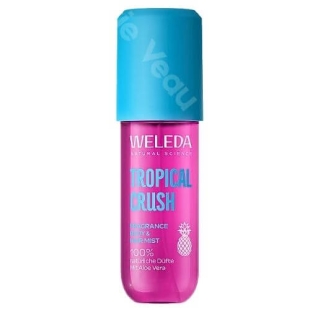 Brume parfumée Weleda Tropical Crush 95 ml aux notes fruitées et exotiques, apportant fraîcheur et parfum délicat pour le corps au quotidien.