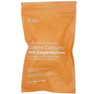SEFIA Cotons Curcuma Anti-Imperfections Lutte contre les imperfections et les tâches Recharge de 30 cotons