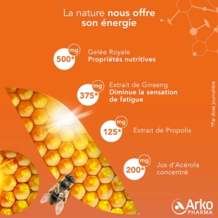 ARKOROYAL -Dynergie Bio Dynamisant et Stimulant - 20 ampoules