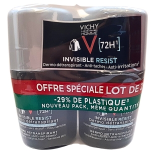 VICHY -  Dermo-détranspirant Invisible Resist Homme roll-on 72h