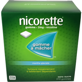 NICORETTE 2mg - MENTHE GLACIALE Sans Sucre - 210 Gommes