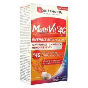 MULTIVIT 4G Énergie Effervescent (30 comprimés) Forte Pharma