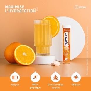 HYDRAFIZZ - Hydra + Boost , 16 Pastilles Effervescentes Orange