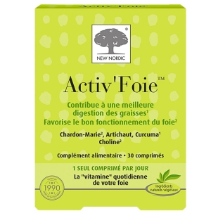 NEW NORDIC - Activ Foie 30 Comprimés - Complément alimentaire pour la Digestion des Graisses et le Bon Fonctionnement du Foie
