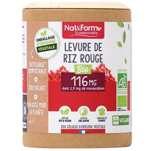 NAT & FORM - Levure de Riz Rouge Bio - 200 gélules