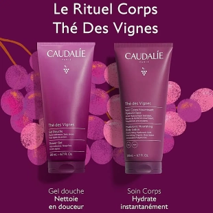 Caudalie coffret Noël Rituel Corps Thé des Vignes gel douche 200 ml et soin corps nourrissant 200 ml