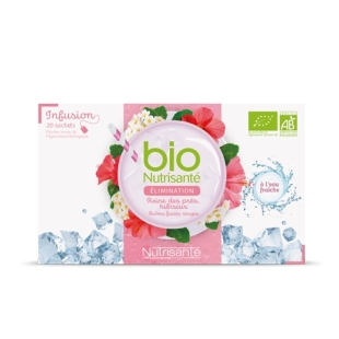 NUTRISANTE BIO Tisane - Infusion Froide Reine des Prés Hibiscus Elimination (20 sachets)